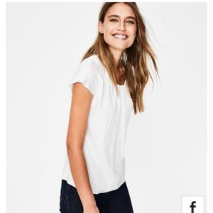 Boden Ravello Silk Cap Sleeve Blouse